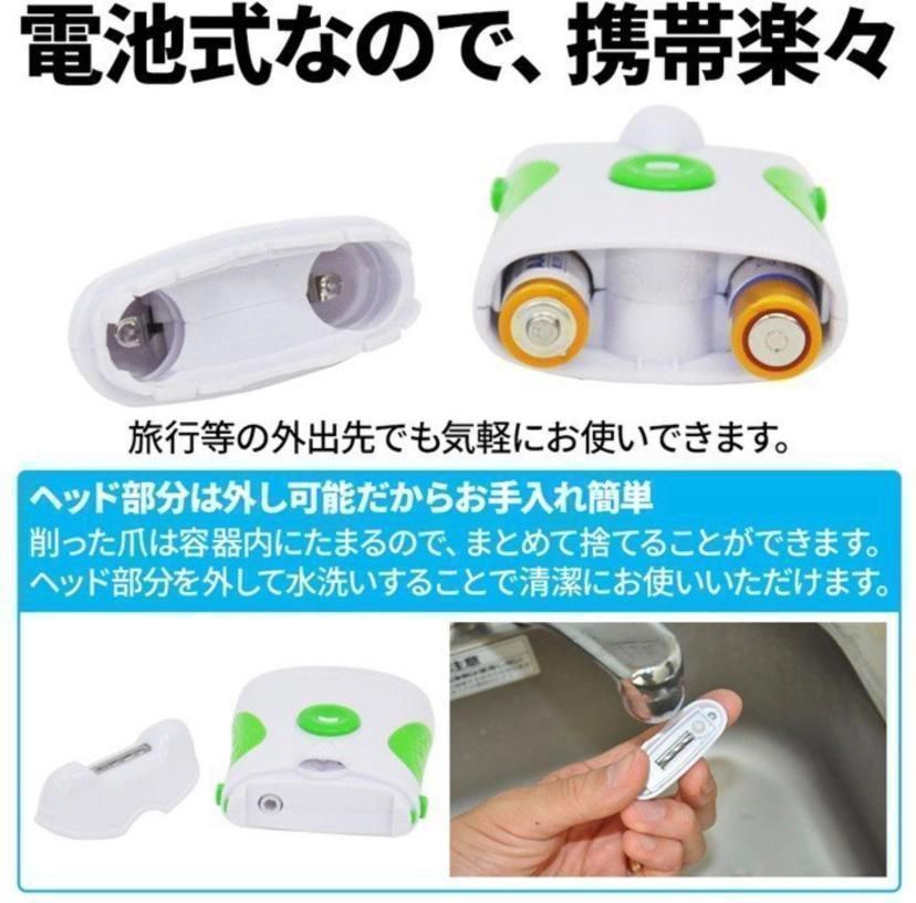 メルカリShops - 電動爪やすり 爪切り ネイルケア LEDライト 水洗い可能 メルカリ便発送