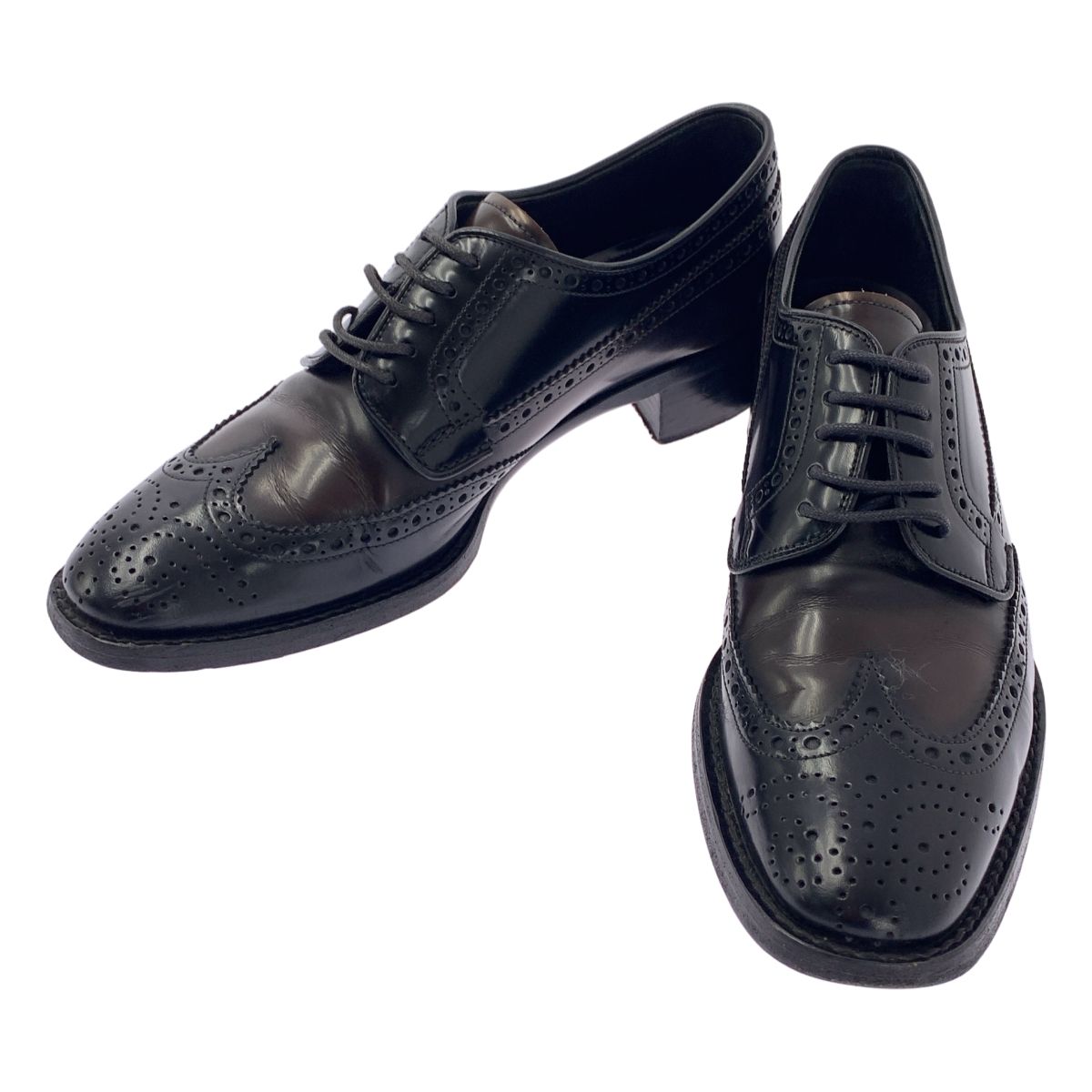 プラダ　ウイングチップ 中古・古着通販】PRADA (プラダ) ウイングチップ 厚底 レザーシューズ