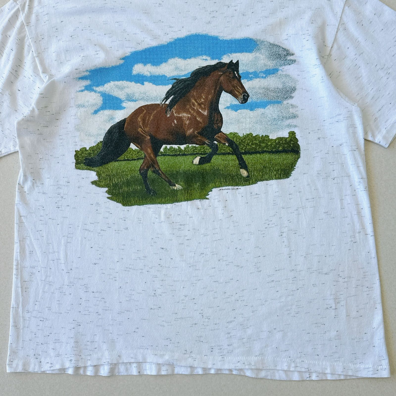 90s USA製 オニータ アニマル プリント Tシャツ 馬 ONEITA