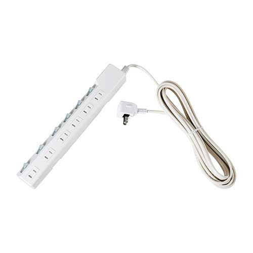  耐雷SW付タップ 6個口 5m WLK-65S(W)WLK-65S(W)【朝日電器】 電源ユニット