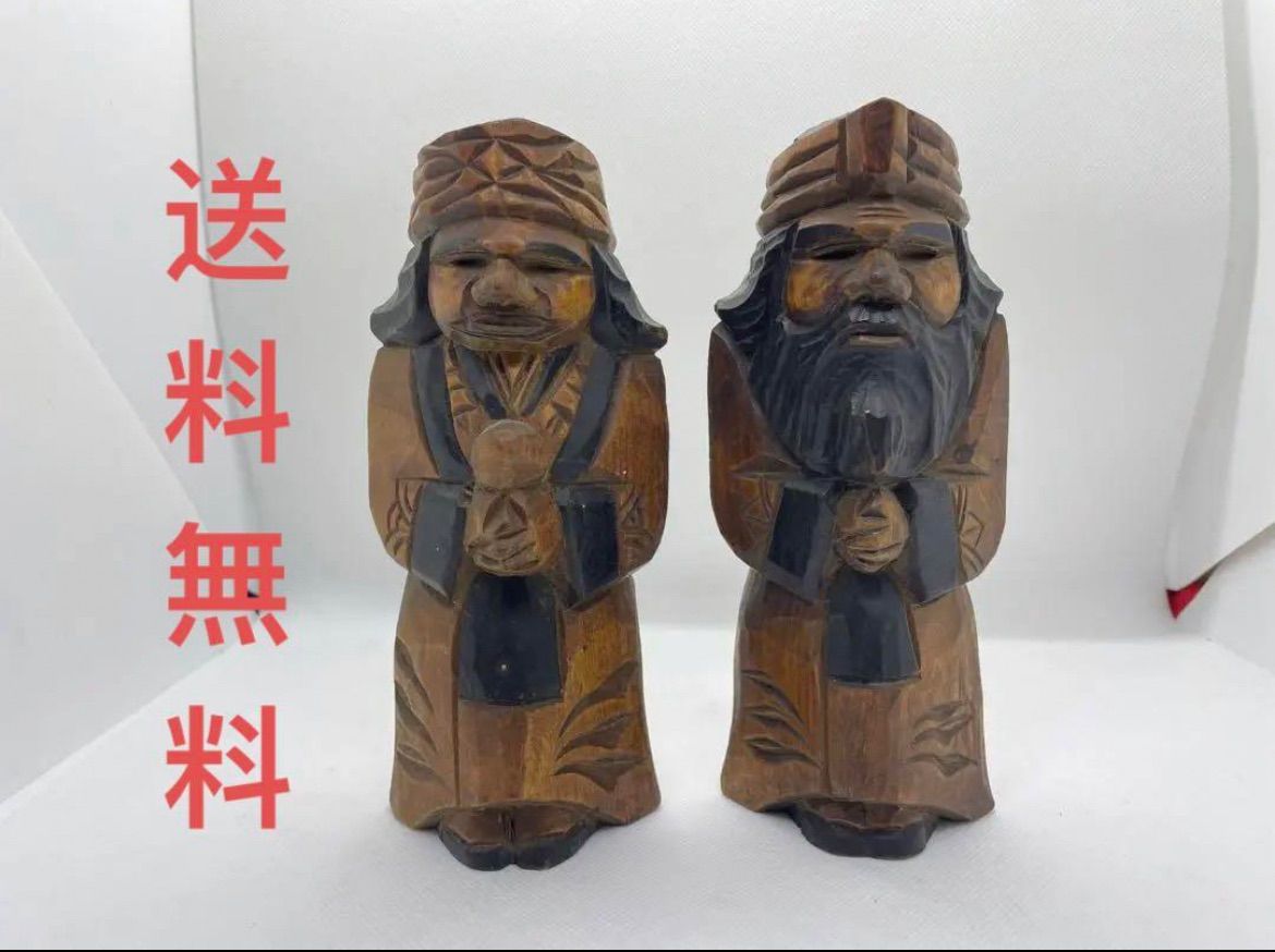 伝統工芸品アイヌ木彫りニポポ人形2体セット - メルカリ