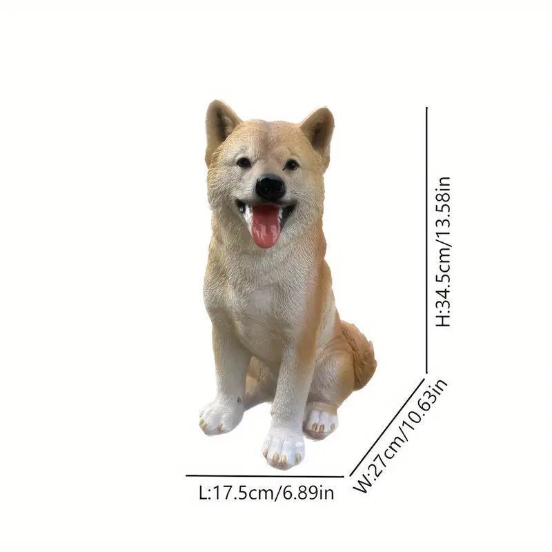 可愛い柴犬　リアルな柴犬レジン彫刻！ 魅力sな柴犬レジン像 - 庭、パティオ＆ホームデコ用のリアルな