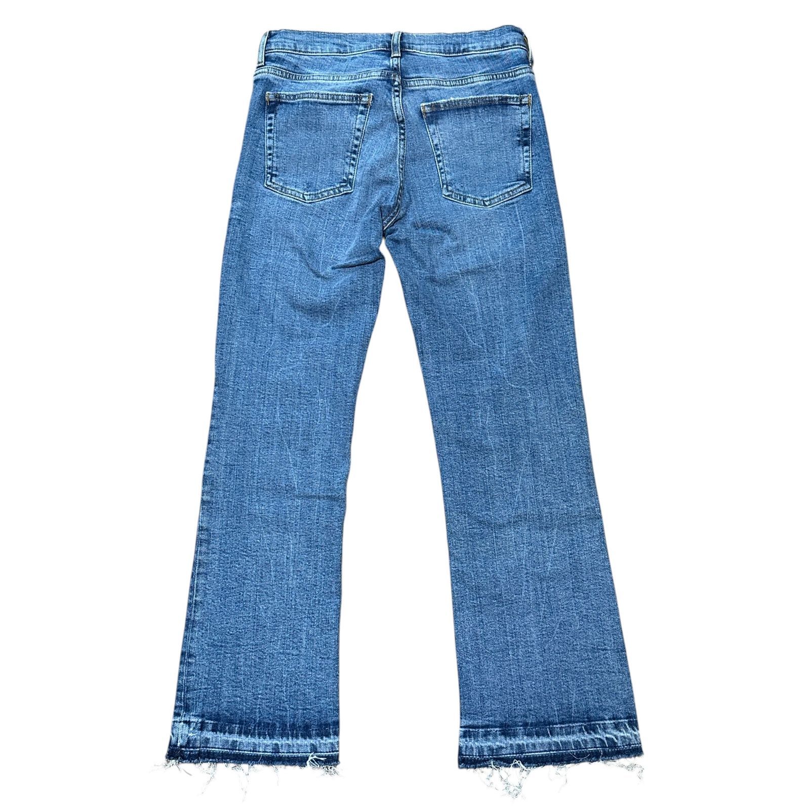 ZARA WOMAN ストレッチ クロップド ブーツカットデニム ブルー 