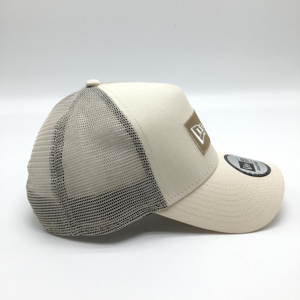 超美品】ニューエラ メッシュキャップ アイボリー×ベージュ ロゴ