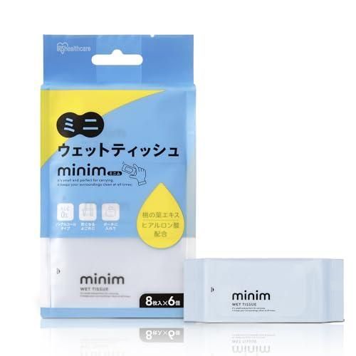 アイリスオーヤマ IRIS OHYAMA ミニウェットティッシュ minim 48枚 8枚×6個 PWT-6PN お出かけ 緊急時 外出先