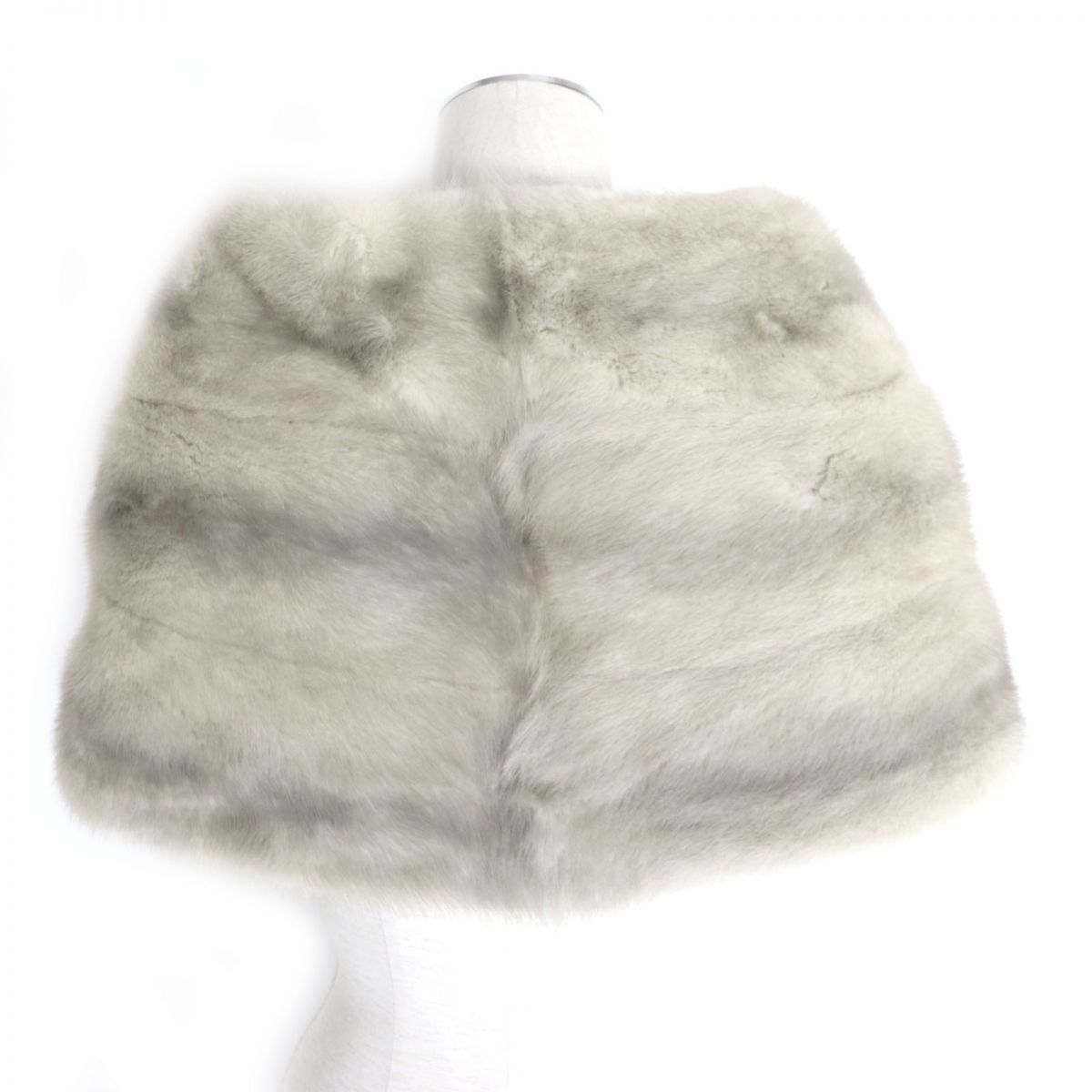 美品▽EMBA エンバ MINK サファイアミンク 房付き 裏地ロゴ柄 本