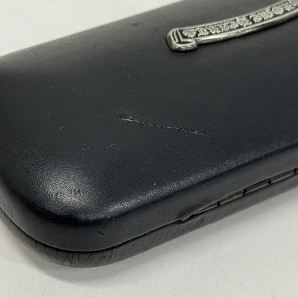 CHROME HEARTS/クロムハーツ スクロールラベル レザーメガネケース