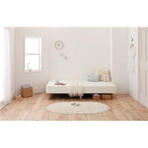 脚付きマットレスベッド シングル 脚22cm オリーブグリーン 新 ショート丈ボンネルコイルマットレスベッド 代引不可