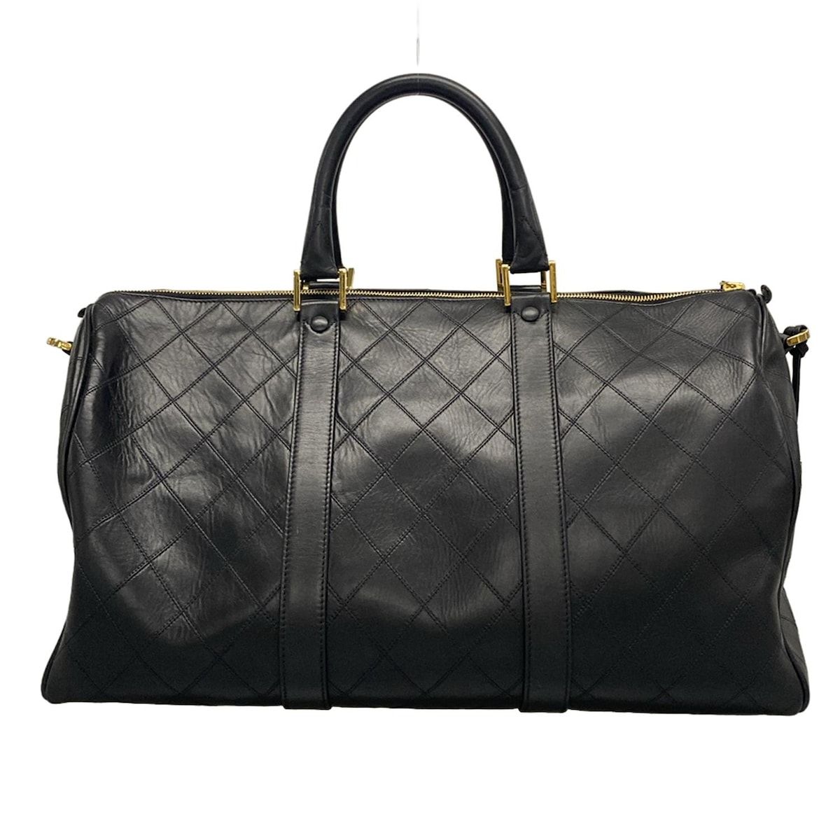 CHANEL(シャネル) ボストンバッグ ビコローレ 黒 ゴールド金具