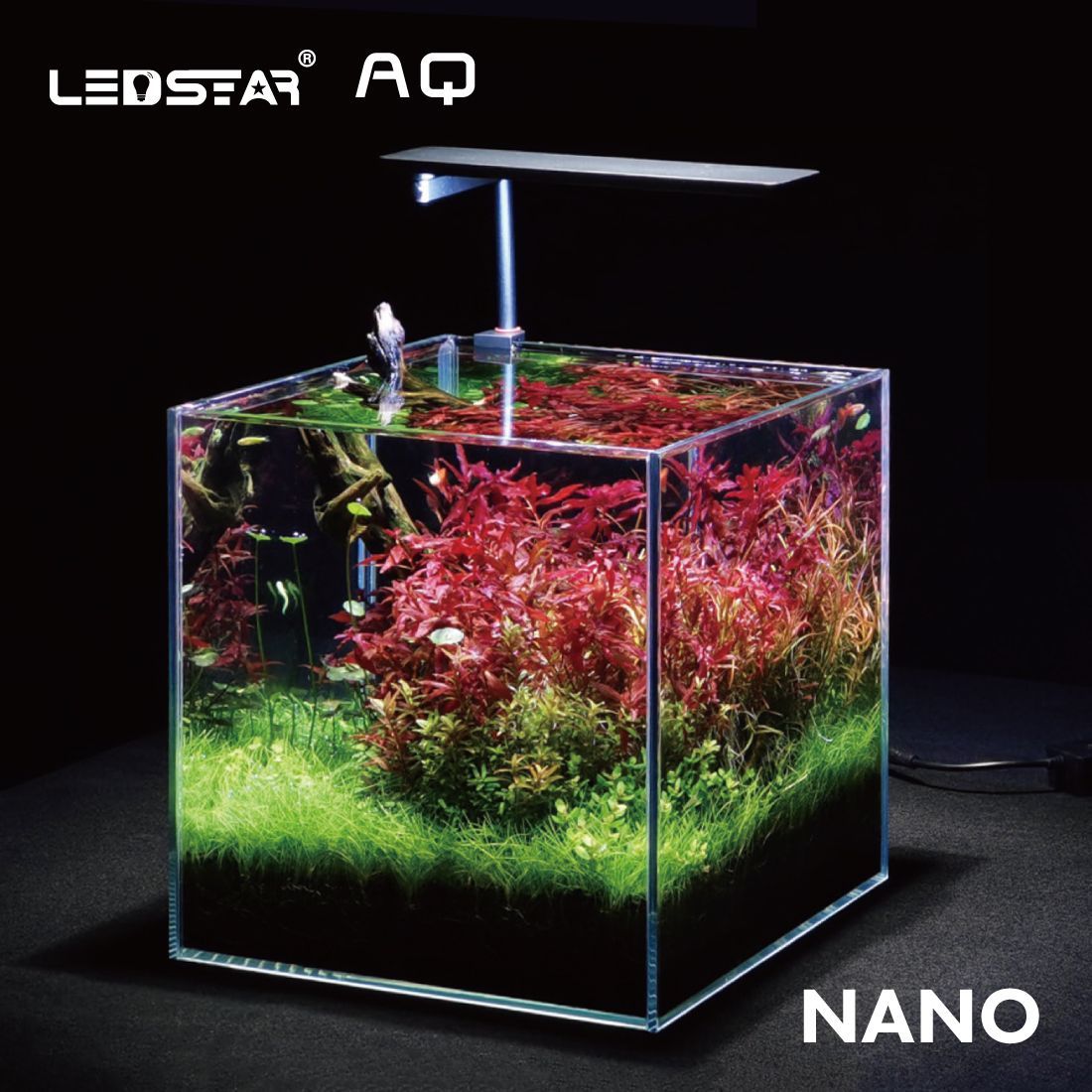 げ 展示使用 LEDSTAR モデルN2 AQ-N 水槽 LEDライトアクアリウム ライト スマホ操作 水槽ライト パルダリウム 熱帯魚 メダカ ledstar 30cm以下水槽対応 1350lm 上置型 RGBW