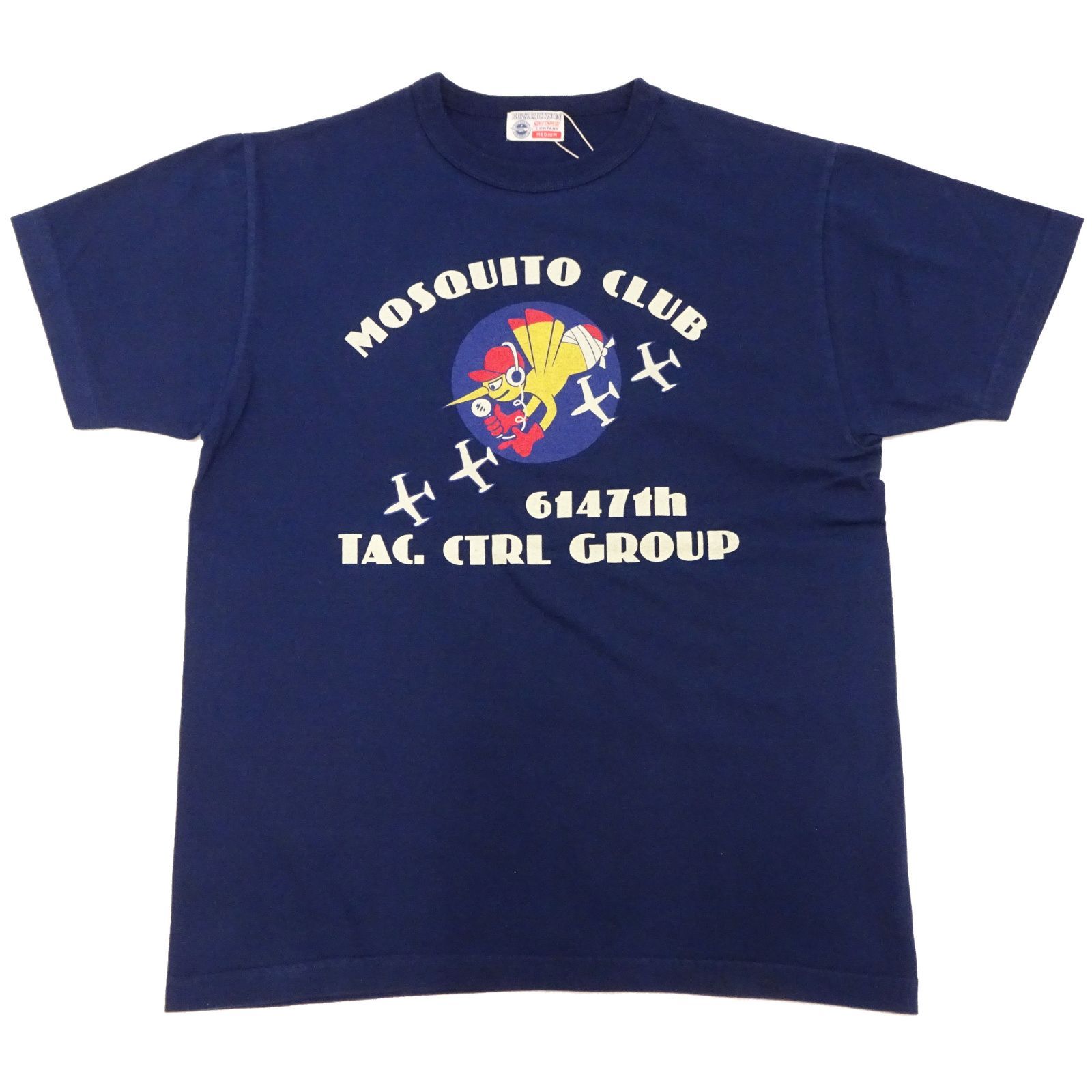 BR79345 バズリクソンズ ミリタリー Tシャツ BUZZ RICKSON'S MOSQUITO CLUB 半袖Tシャツ モスキート 部隊 東洋エンタープライズ ネイビー 新品 アメカジショップ