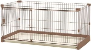 2営業日で発送 リッチェル ペット用お掃除簡単サークル 150-80cm 超小型犬～中型犬用 ブラウン ha044