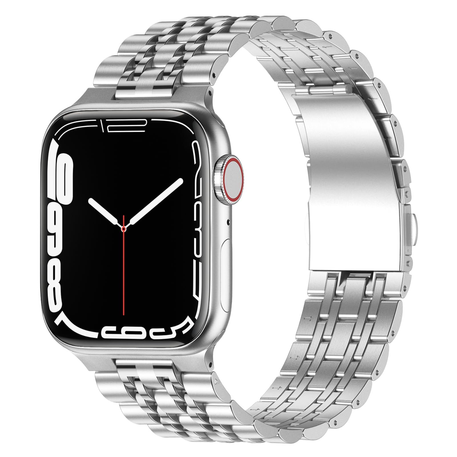 【迅速発送】Anlinser 互換性のあるApple Watchバンド49mm 46mm 45mm 44mm 42mm、iWatch Ultraシリーズ10 9 8 7 6 5 4 3 SE 用ステンレススチールメタル交換用ストラップ (銀)