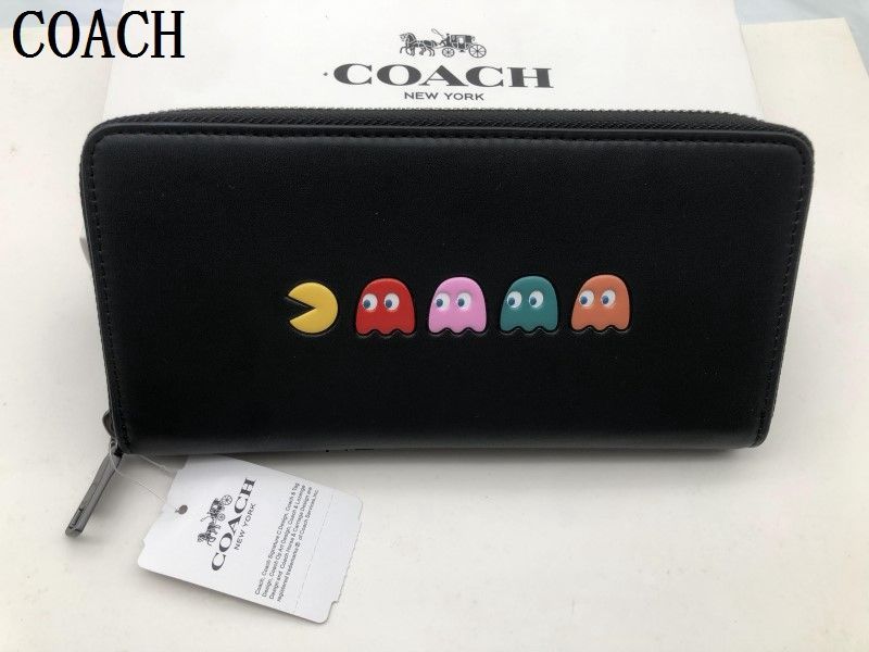 COACH コーチ 長財布 財布  カートゥーン模様付きシグネチャー アコーディオンラウンドジップウォレット  贈り物 レディース 財布149  F55736新品未使用  E20