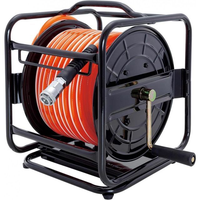 E-Value エアホースリール 回転 25m EAR-825 エアリール 25m巻き 大流量 回転台付き 電動工具 工具 藤原産業