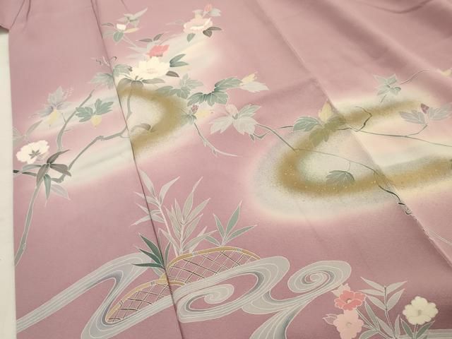 【訪問着】 友禅・作家物・風景花文・暈し染め・正絹❣️ 逸品✨No.1303❤️ 訪問着】 友禅・作家物・風景花文・暈し染め・正絹❣️ 逸品✨No