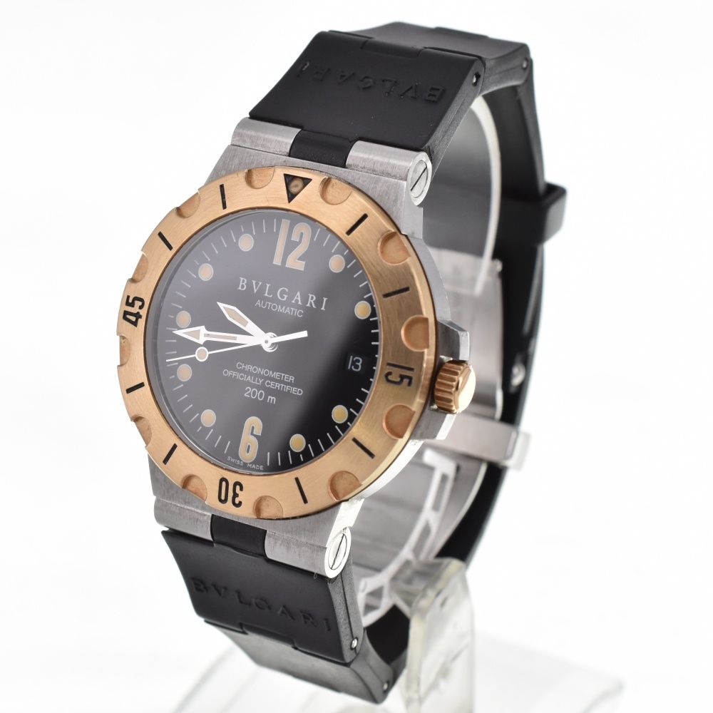 ブルガリ BVLGARI SD38SG ディアゴノ デイト K18 ベゼル 自動