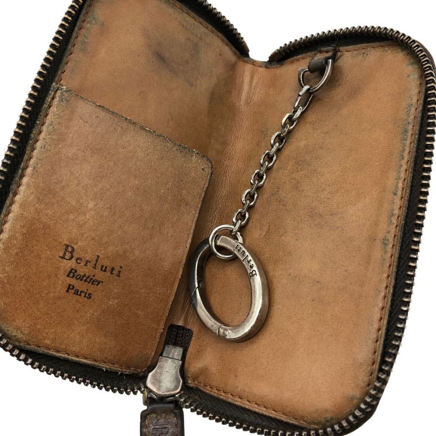 ベルルテッィ レザー キーケース カリグラフィ ブラウン BERLUTI