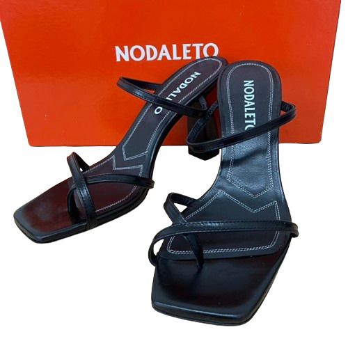 ♪Nodaleto ノダレト ミュール ヒール サンダル ブラック