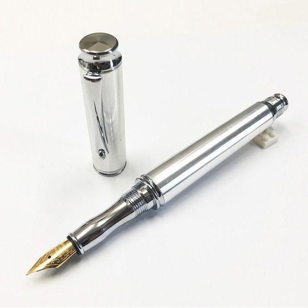 金属 万年筆|文房具 アルミ シルバーカラー 日本製 中太字 文具 オフィス用品 ステーショナリー Metal Pen