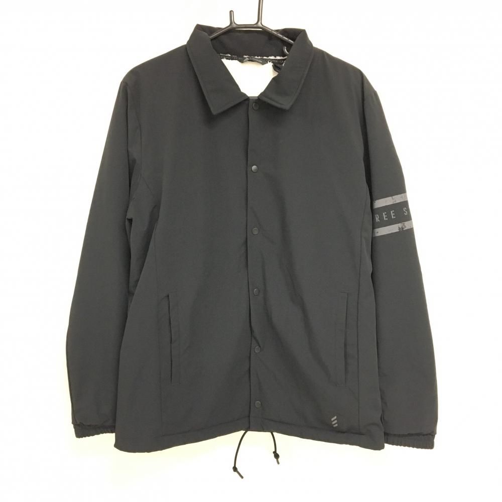 限定SALE，新品 【美品】アディダス ジャケット 黒×グレー 裏ボア スナップボタン  メンズ O(XL) ゴルフウェア adidas ジャケット