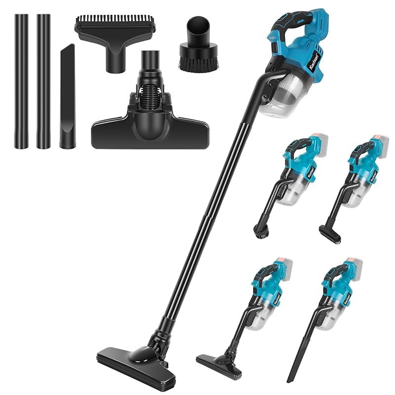 Kachiari 充電式掃除機 18V 集塵機 スティッククリーナー コードレス フィルター 操作簡単 多機能ミニ掃除機 ハンディークリーナー スティック 床 ソファー家具など掃除に対応 木工集塵 お家の掃除 車内掃除 ハンディクリー18Vバッテリー対応 1