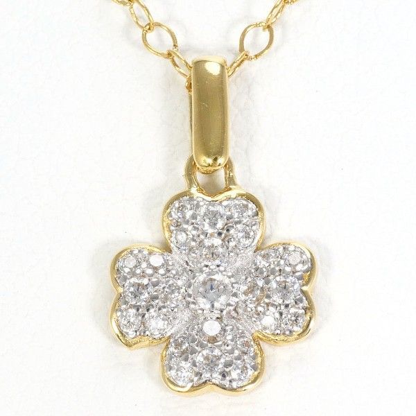 K18YGWG ネックレス Necklace ジルコニア 総重量約1.4g 約39cm