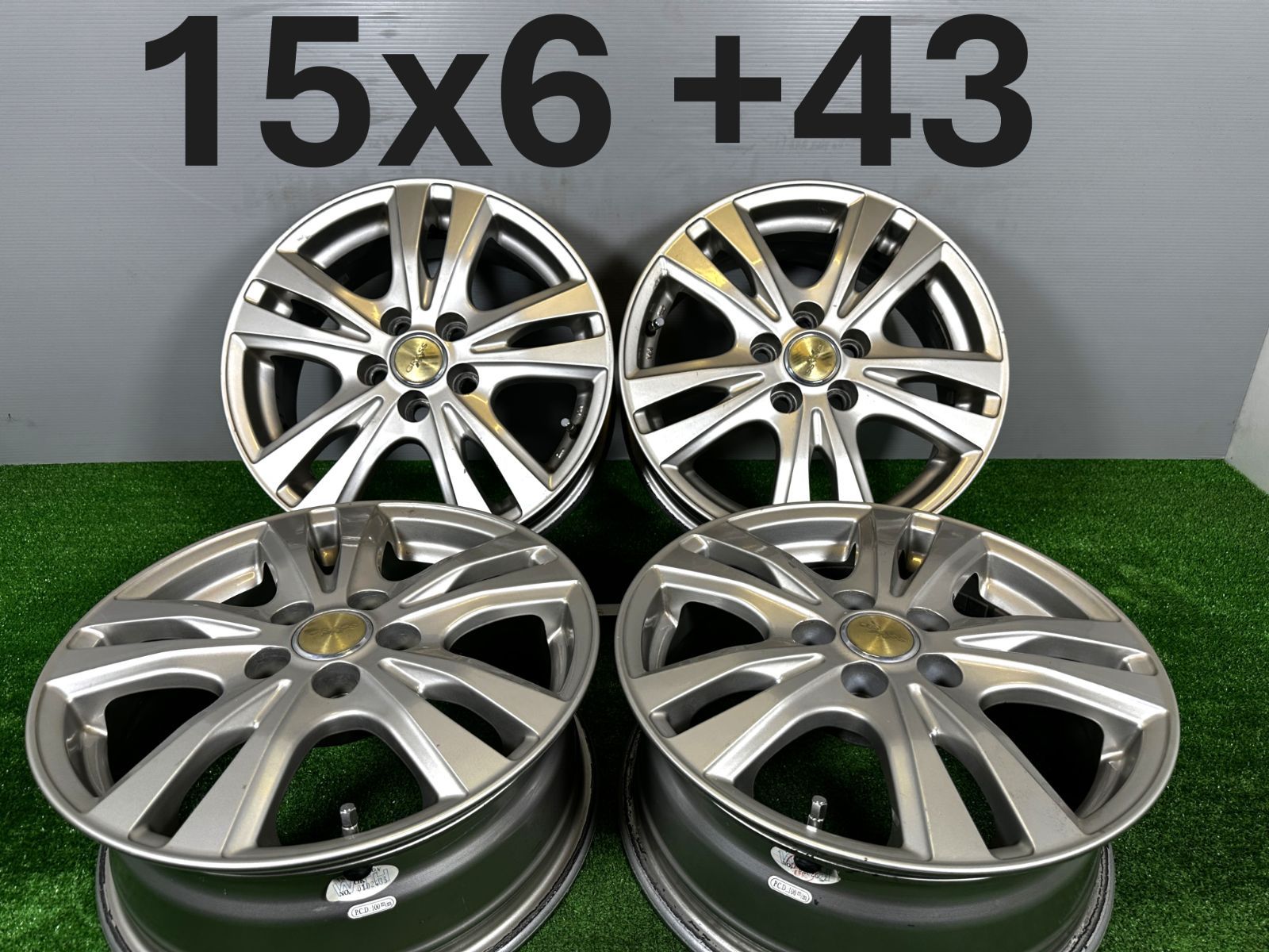GRASS FNホイール!! 15x6J +43 冬タイヤ付き 195/65 4本セット 中古