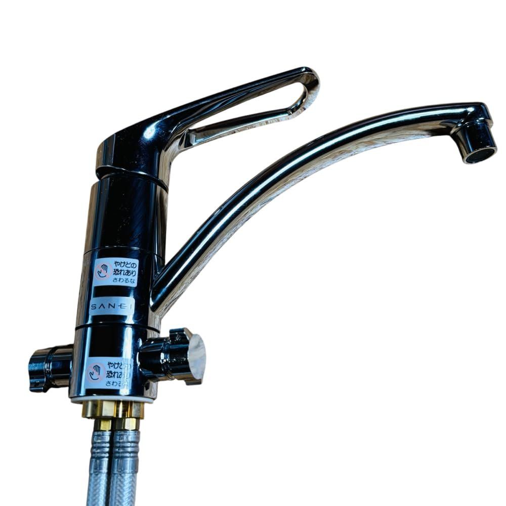 シングルワンホール混合栓 湯水分岐口付き