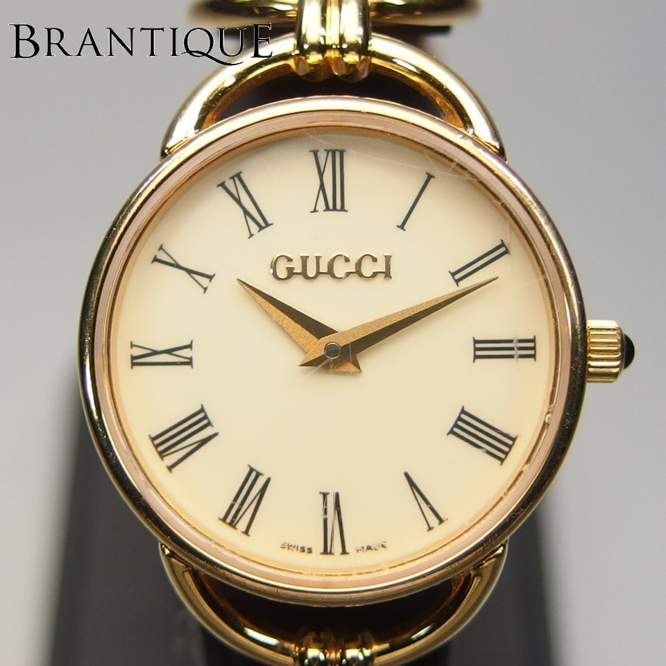 GUCCI】グッチ 6000.2.L GP/革 QZ レディース 腕時計 - BRANTIQUE