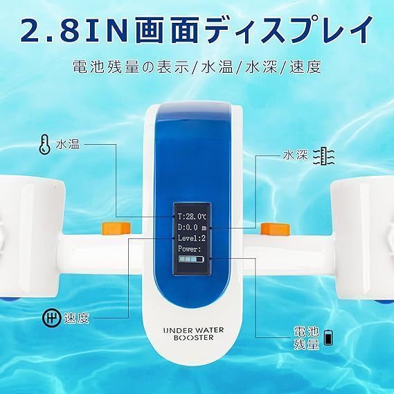 水中スクーター 充電式 水中ポンプ 480w 水深20m 最大速度1.6m/s