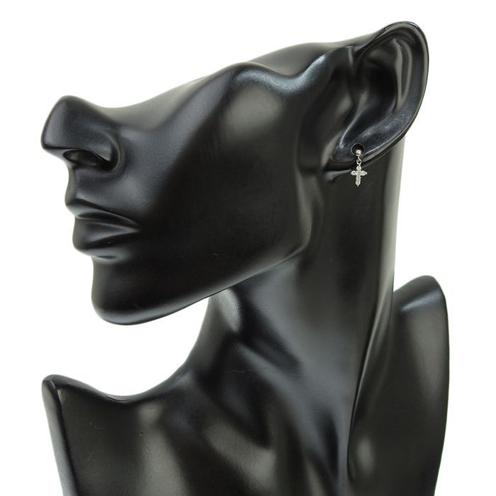 Jewelry Maki ジュエリーマキ クロス モチーフ ダイヤ ピアス Pt850