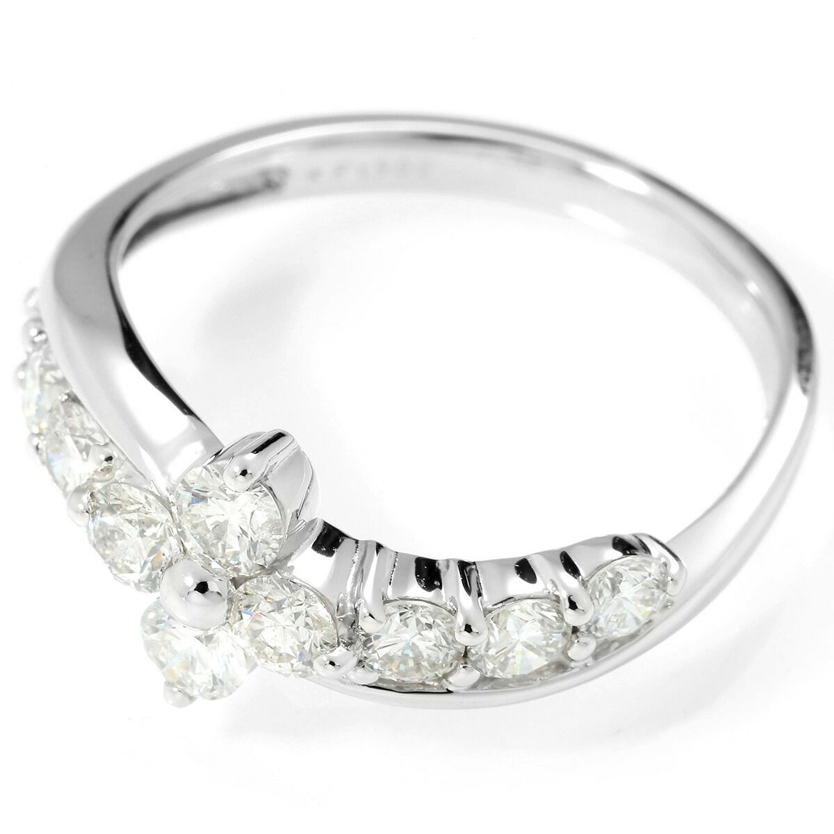フラワーモチーフリング VSクラス 指輪 ダイヤモンド 1.0ct Pt900 14号  