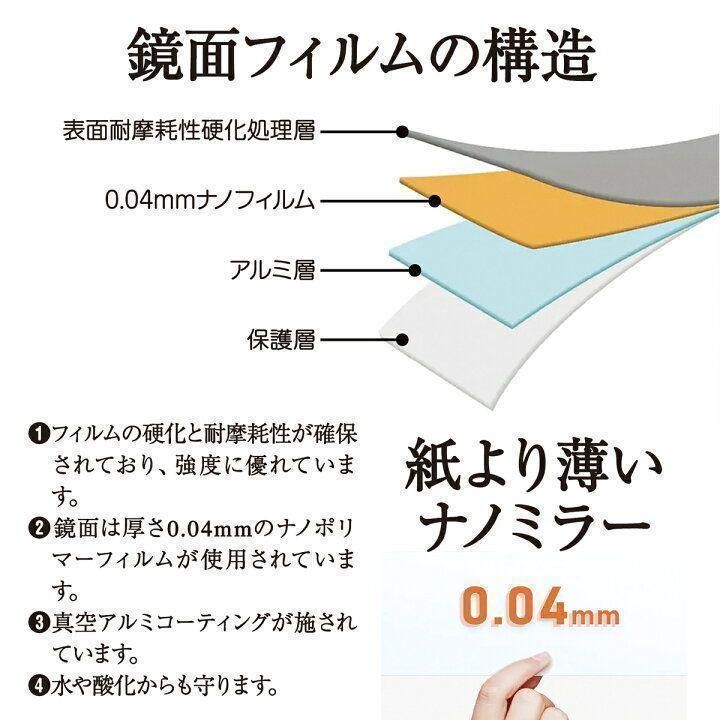 割れない鏡 ウォールミラー 壁掛け 姿見 幅80×高さ160cmブラック1628 壁掛けミラー ウォールミラー 姿見鏡 割れない 鏡 超軽量