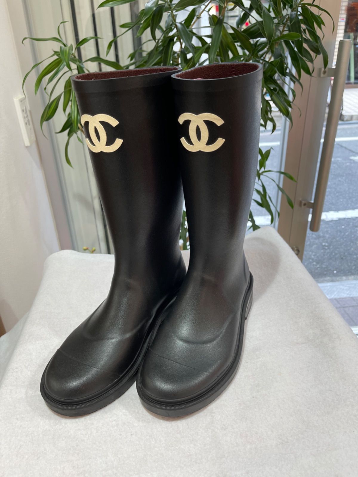 CHANEL レインシューズ 36 CHANEL／シャネル／デカココ／レインブーツ／36サイズ