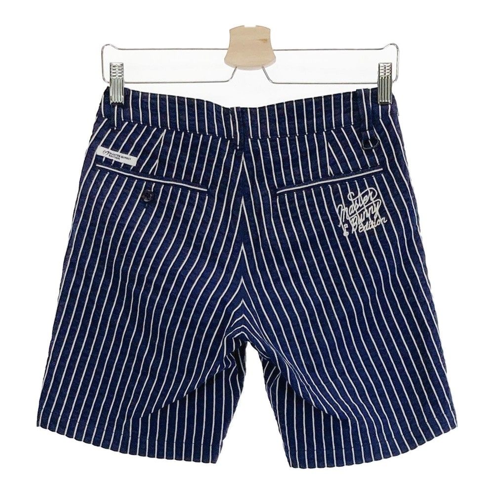 サイズ 1 MASTER BUNNY EDITION マスターバニーエディション ショートパンツ シアサッカー ストライプ柄 ネイビー系 240101194211 ゴルフウェア レディース ストスト