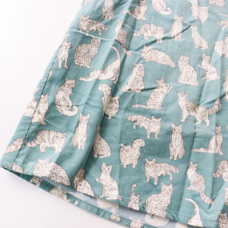 Liberty Meow柄細コールワンピース 【公式通販】