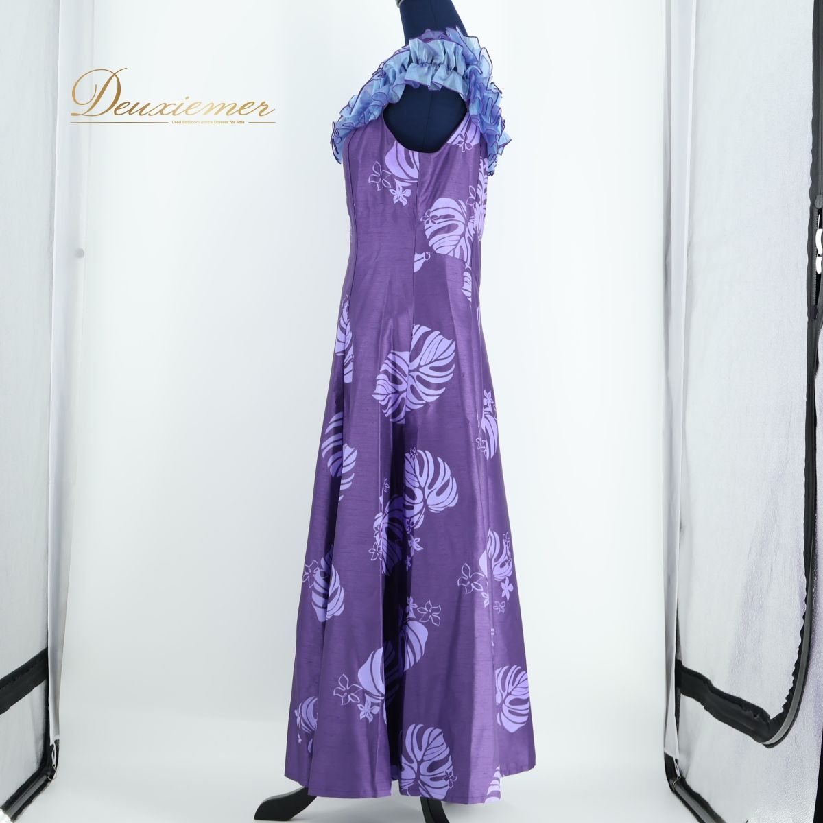 【フラダンス衣装】パープル CC Fashions ワンピース ドレス フリル フラダンス 衣装 ワンピース ドレス パープル系 フラ ダンス