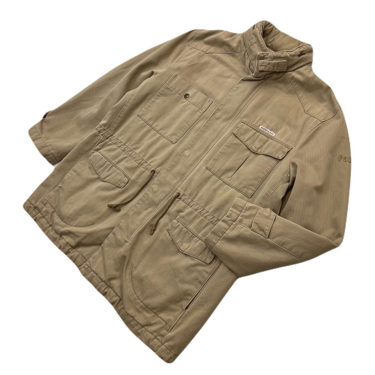 美品】Papas パパス カバーオール ワークジャケット コットン