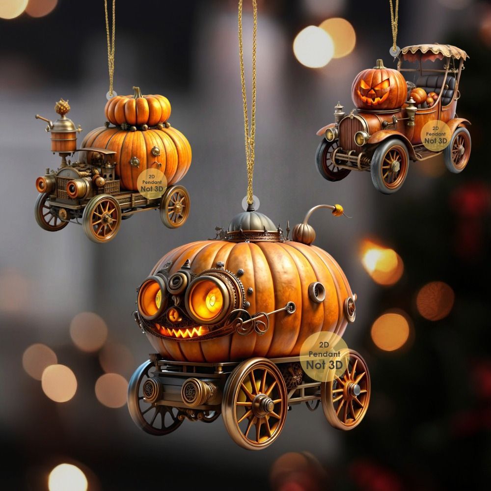 オーナメント ハロウィン かぼちゃ ジャックオーランタン 6個 セット 飾り インテリア ツリー アクリル 収穫祭