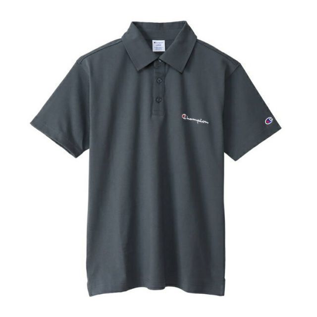 HANES ヘインズ SHORT SLEEVE POL チャコール Sサイズ C3-X361 80 | スポーツ スポーツウエア ウエア 服 衣類 トップス 半袖 ショートスリーブ シャツ ポロシャツ 綿 コットン 素材 カノコ素材 おしゃれ 