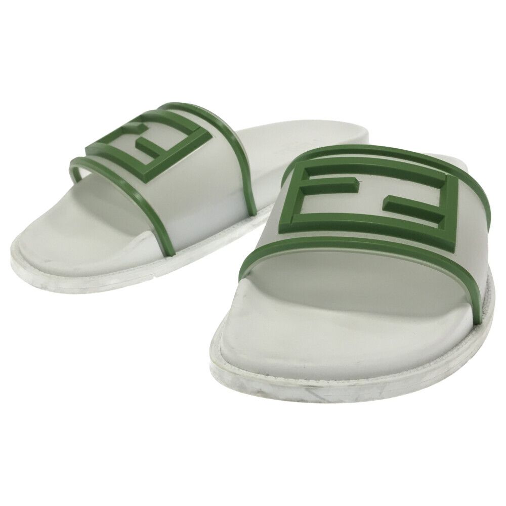 FENDI (フェンディ) FF LOGO RUBBER SLIDE SANDAL 7X1522 FFロゴラバー