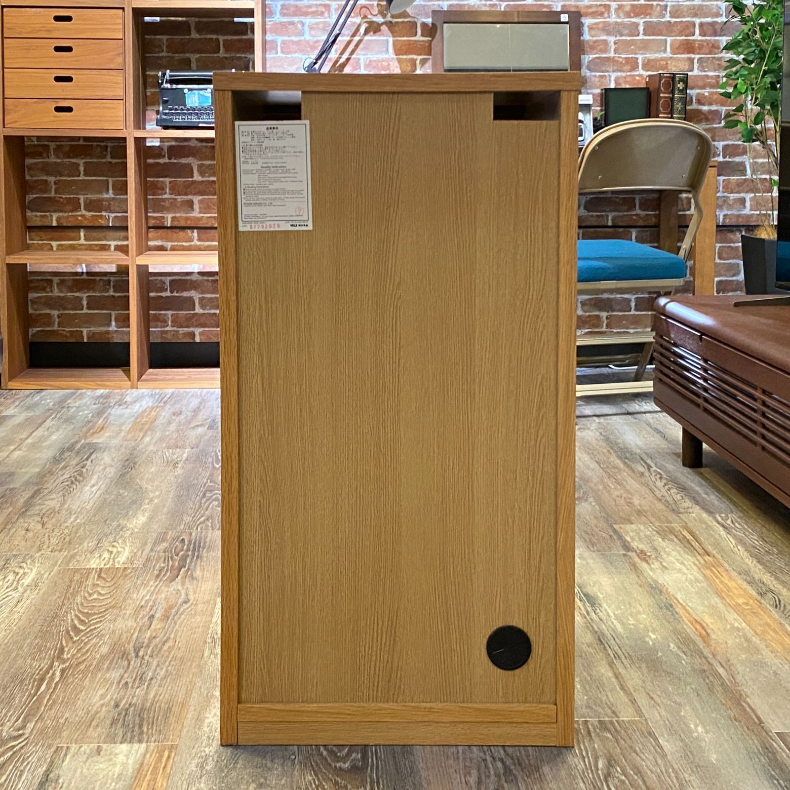 D-11021 美品 MUJI 無印良品 ガラスキャビネット オーク リビング収納