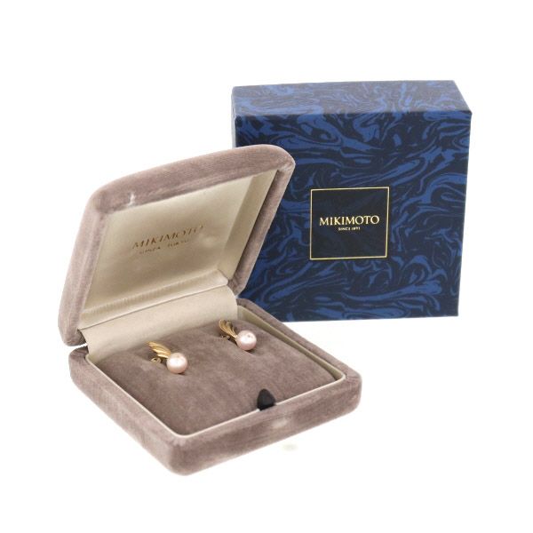 MIKIMOTO ミキモト K18YG イエローゴールド イヤリング アコヤ