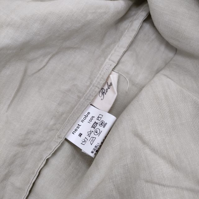 nest Robe 01181-1034 リネンハイカウントバンドカラーシャツ