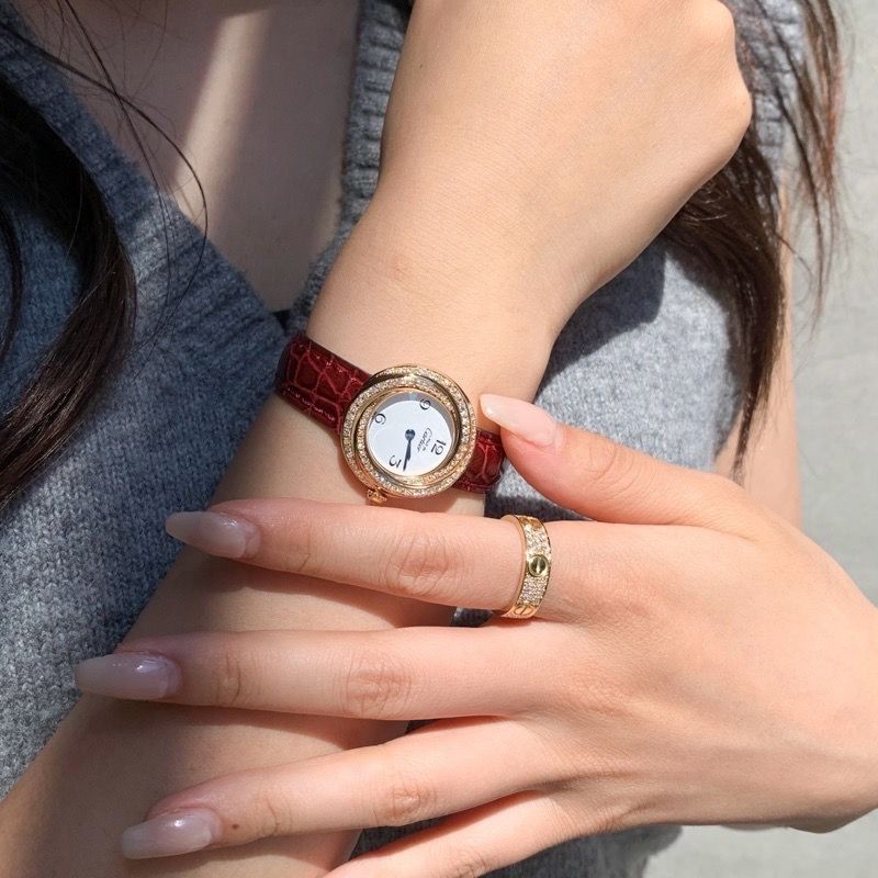 仕上済/ベルト2種】カルティエ トリニティ SM 飛びアラビア文字盤  