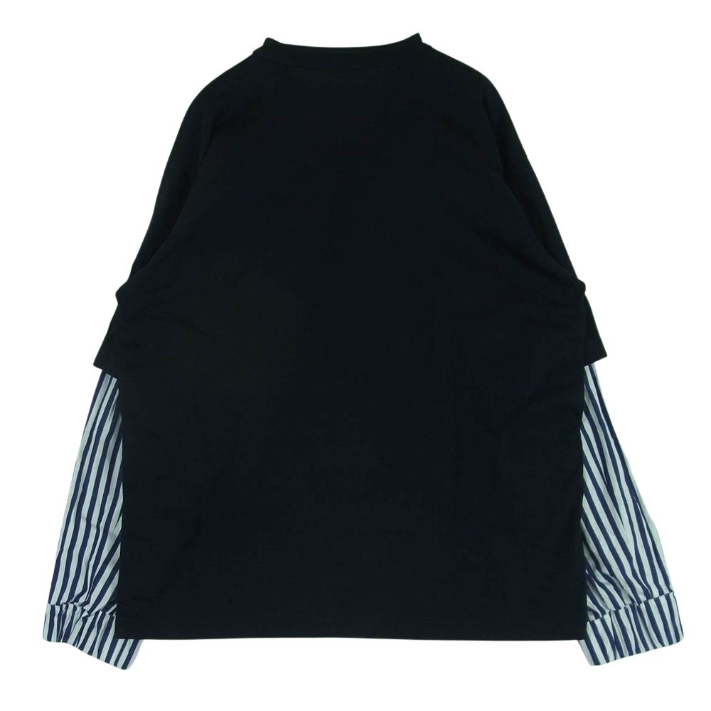美品sacai コットンジャージーレースTシャツ レイヤード 黒