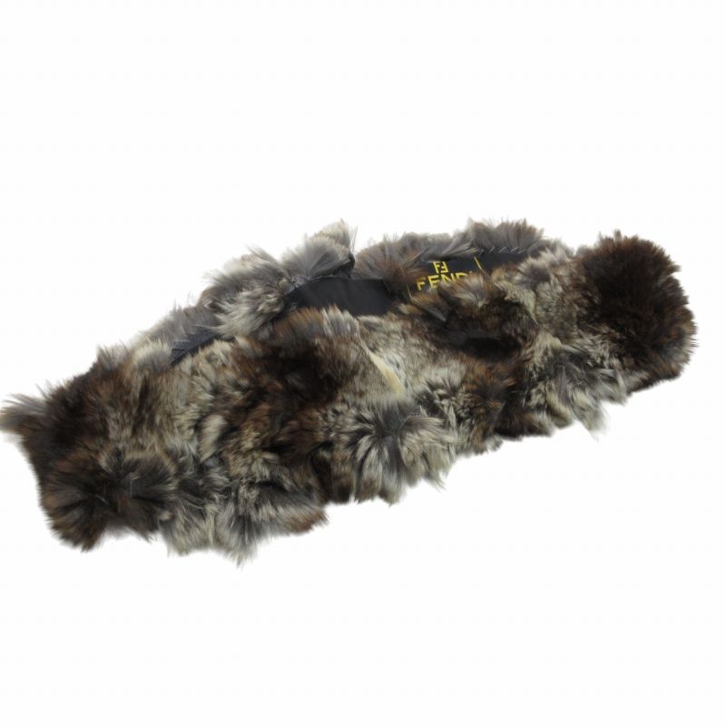 高級 美品 FENDI フェンディ ファー マフラー ティペット シルク 毛皮 フェンディ FENDI 美品 チンチラファー マフラー ストール
