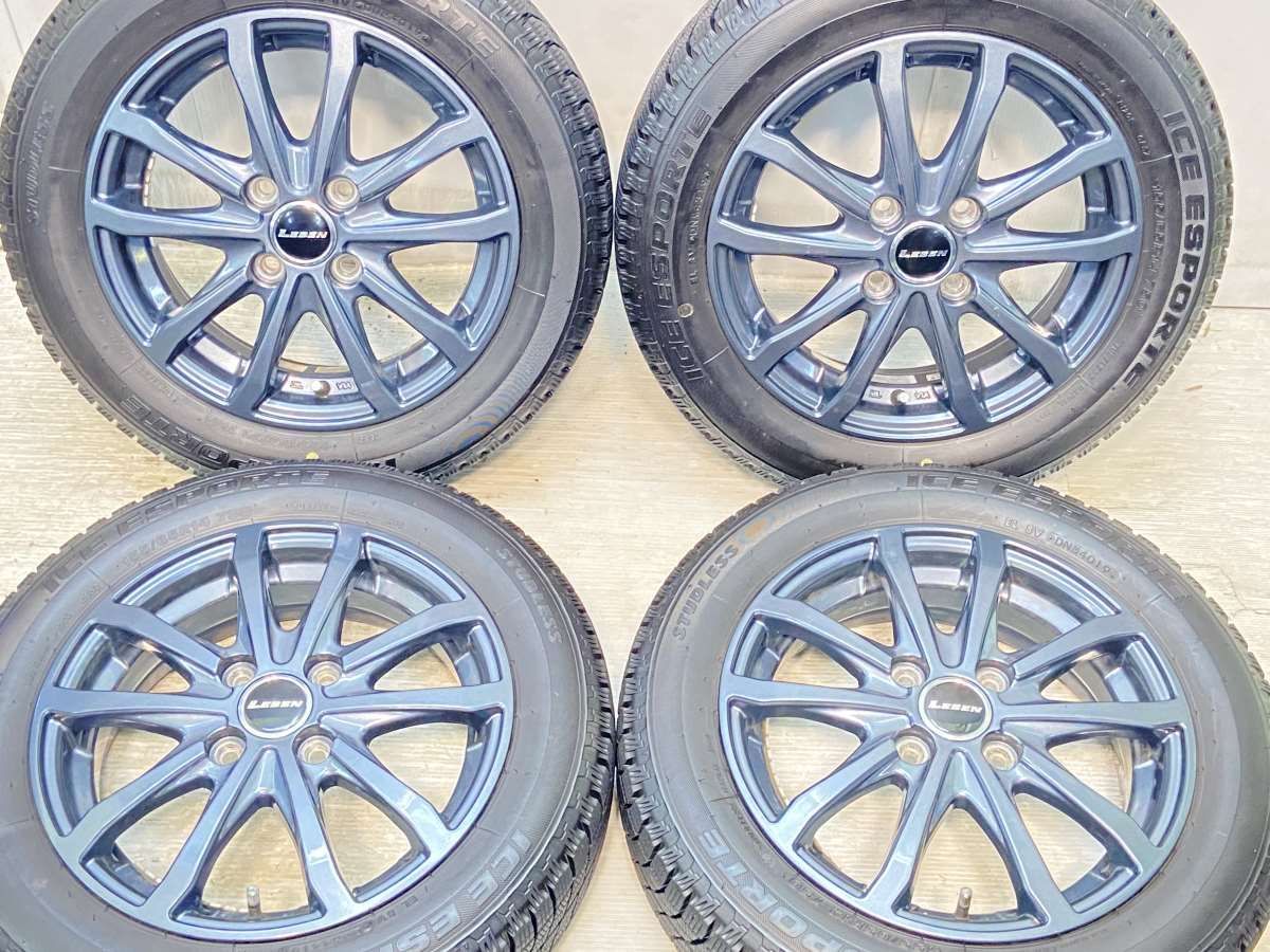 155/65R14  nオートバックス ICE ESPORTE n　 LEBEN n14x4.5 45 100-4穴 n中古タイヤ スタッドレスタイヤ ホイールセット 4本セットn w14240808031