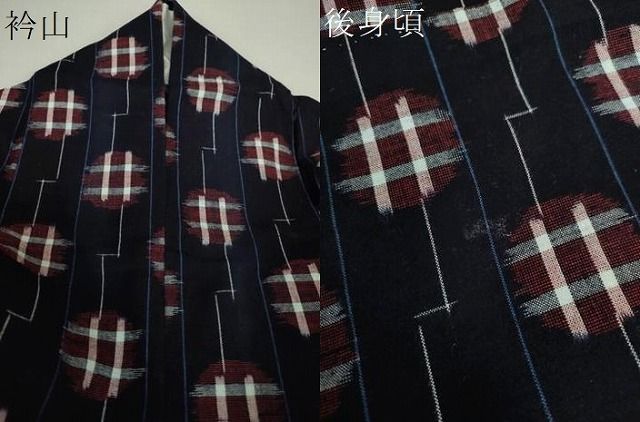 平和屋着物▽久留米絣　単衣　井桁絣丸文　綿　逸品　DAAS3245ps 平和屋着物▽久留米絣 単衣 井桁絣丸文 綿 逸品 DAAS3245ps - メルカリ